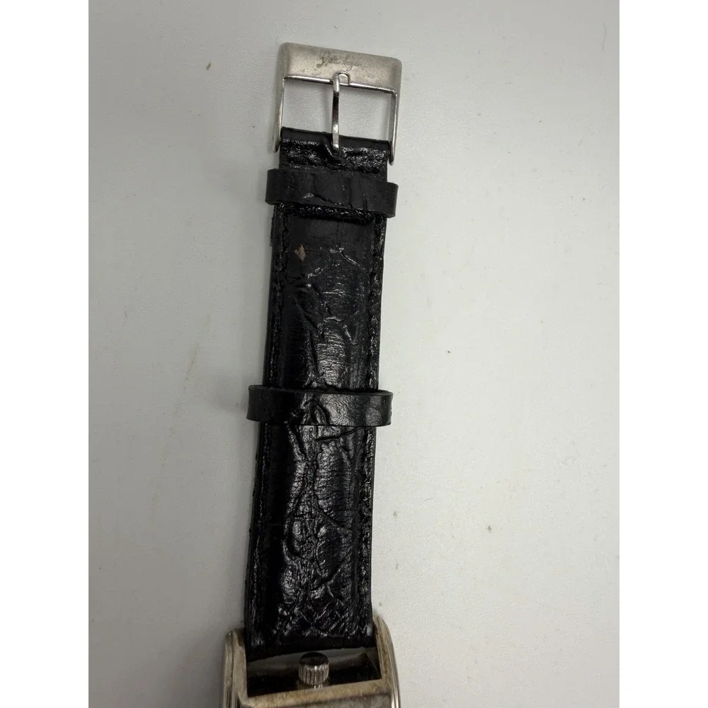 Walter Hagen WH948BKSL Dual Time New Batteries Ladies Tank Watch 23MM 7.75